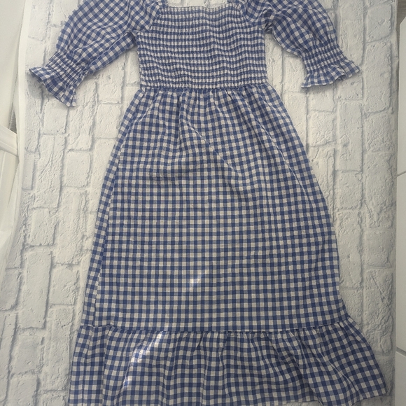 NWOT, Bohemian Gingham Summer Ruffle Flowy Midi dress in M - Picture 8 of 8
